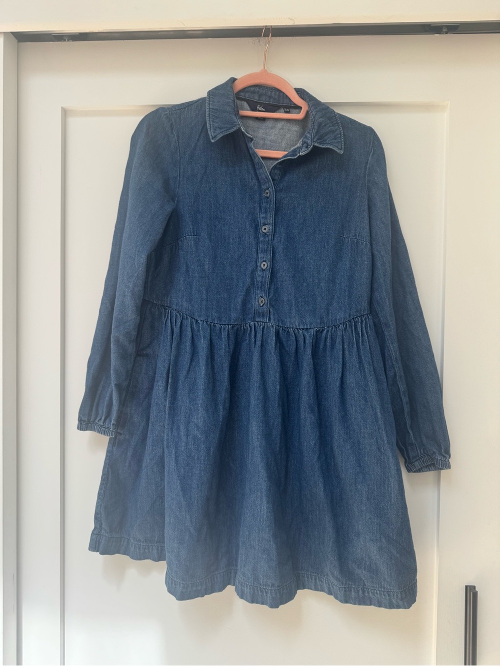 Boden Dark Blue Denim Button-Front Dress